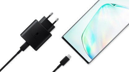 SAMSUNG 45 W QUICK CHARGE 3 A MULTIPORT MOBILE ORIGINAL EP-TA845XWNGIN 45 W CHARGER WITH DETACHABLE CABLE  (WHITE, CABLE INCLUDED)