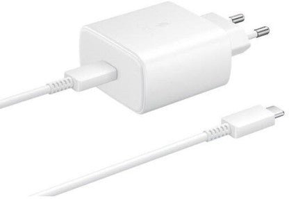 SAMSUNG 45 W QUICK CHARGE 3 A MULTIPORT MOBILE ORIGINAL EP-TA845XWNGIN 45 W CHARGER WITH DETACHABLE CABLE  (WHITE, CABLE INCLUDED)