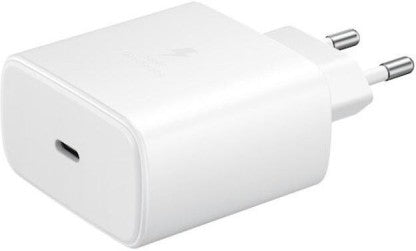 SAMSUNG 45 W QUICK CHARGE 3 A MULTIPORT MOBILE ORIGINAL EP-TA845XWNGIN 45 W CHARGER WITH DETACHABLE CABLE  (WHITE, CABLE INCLUDED)