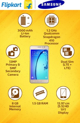 SAMSUNG Galaxy On7 (Gold, 8 GB)  (1.5 GB RAM)