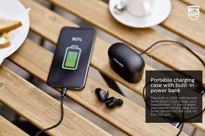 PHILIPS TWS SHB2515 TRUE WIRELESS EARBUDS WITH 110+ HR PLAYTIME, VOICE ASSISTANT BLUETOOTH HEADSET  (BLACK, TRUE WIRELESS)