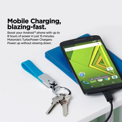 MOTOROLA 15 W QUALCOMM 3.0 3 A MOBILE QUALCOMM 3.0 TURBOPOWER WALL CHARGER WITH USB-C DATA CABLE CHARGER 15 W 3 A CHARGER WITH DETACHABLE CABLE  (BLACK, CABLE INCLUDED)