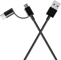 MI USB TYPE C CABLE 2.4 A 1 M SJX02ZM 2 IN 1  (COMPATIBLE WITH MOBILE, BLACK, ONE CABLE)