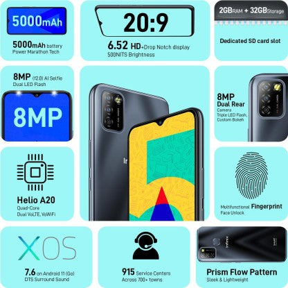 Infinix Smart 5A (Midnight Black, 32 GB)  (2 GB RAM)