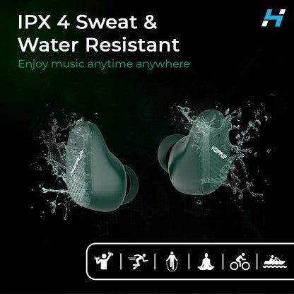HOPPUP SNAP WITH GAMING MODE, FAST CHARGING, ENC, IMMERSIVE SOUND &AMP; MASSIVE PLAYTIME BLUETOOTH HEADSET  (GREEN, TRUE WIRELESS)