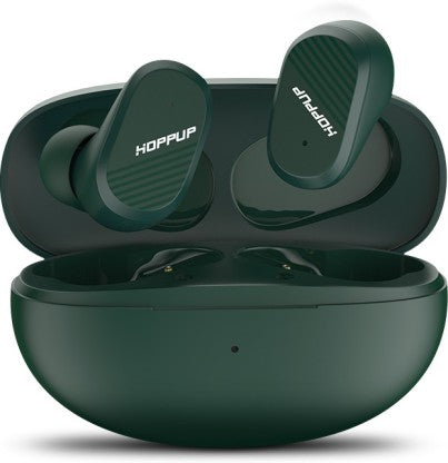 HOPPUP SNAP WITH GAMING MODE, FAST CHARGING, ENC, IMMERSIVE SOUND &AMP; MASSIVE PLAYTIME BLUETOOTH HEADSET  (GREEN, TRUE WIRELESS)