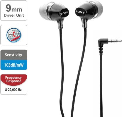 SONY EX14AP WIRED HEADSET  (BLACK, IN THE EAR)