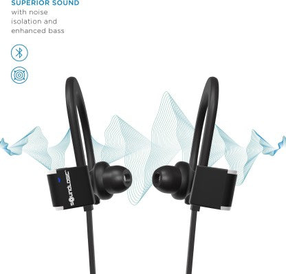 SOUNDLOGIC VOICE ASSISTANT WIRELESS SPORT EARBUDS BLUETOOTH HEADSET  (BLACK, IN THE EAR) [Like New]