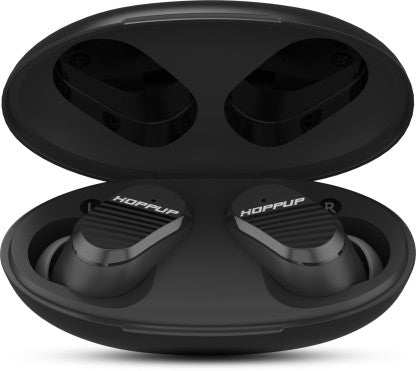 HOPPUP SYNC WITH BLUETOOTH 5.1 &AMP; TYPE C FAST CHARGING BLUETOOTH HEADSET  (BLACK, TRUE WIRELESS)
