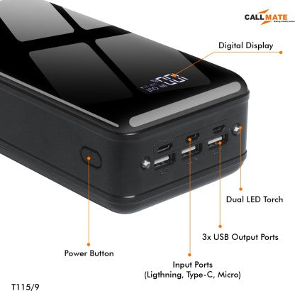 CALLMATE 50000 MAH POWER BANK (15 W, FAST CHARGING)  (BLACK, LITHIUM POLYMER)