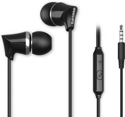 PHILIPS TAE1136BK/94 WIRED HEADSET  (BLACK, SILVER, IN THE EAR)