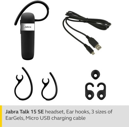 JABRA TALK 15 SE BLUETOOTH HEADSET  (BLACK, ON THE EAR)