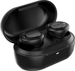 PHILIPS TAT1215BK (TWS) WITH IPX4 SPLASH-PROOF DESIGN BLUETOOTH HEADSET  (BLACK, TRUE WIRELESS)