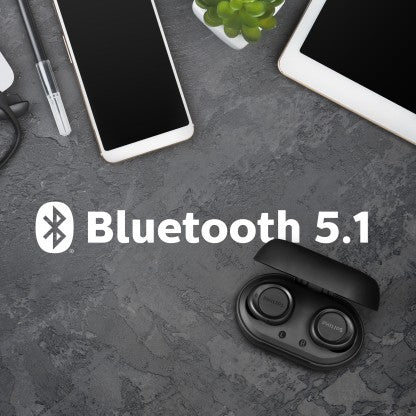 PHILIPS TAT1215BK (TWS) WITH IPX4 SPLASH-PROOF DESIGN BLUETOOTH HEADSET  (BLACK, TRUE WIRELESS)