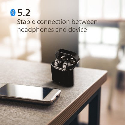 PHILIPS TAT3225BK/94 TRULY WIRELESS EARBUDS (TWS EARBUDS) WITH IPX4 SPLASHPROOF, (6+18) HOURS PLAYTIME, VOICE ASSISTANT BLUETOOTH 5.2 HEADSET BLUETOOTH HEADSET  (BLACK, TRUE WIRELESS)