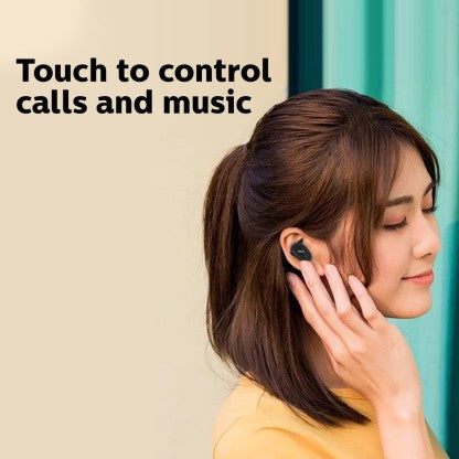 PHILIPS TAT4205 (TWS) TRUE WIRELESS EARBUDS WITH IPX5 WATER-PROOF, TOUCH CONTROL BLUETOOTH HEADSET  (BLACK, TRUE WIRELESS)