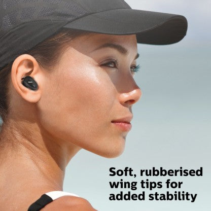 PHILIPS TAT4205 (TWS) TRUE WIRELESS EARBUDS WITH IPX5 WATER-PROOF, TOUCH CONTROL BLUETOOTH HEADSET  (BLACK, TRUE WIRELESS)