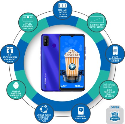 TECNO SPARK GO 2020 (AQUA BLUE, 32 GB)  (2 GB RAM)
