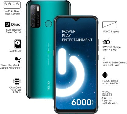 Tecno Spark Power 2 (Ice Jadeite, 64 GB)  (4 GB RAM)