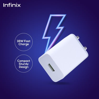 INFINIX 18 W QUALCOMM 3.0 3 A MOBILE U180XIA CHARGER  (WHITE)