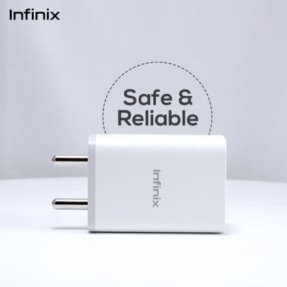 INFINIX 18 W QUALCOMM 3.0 3 A MOBILE U180XIA CHARGER  (WHITE)