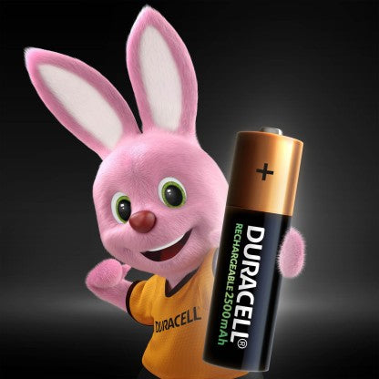 DURACELL RECHARGEABLE AA 2500MAH  BATTERY  (PACK OF 2) [Like New]