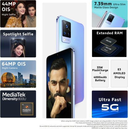 ViVO V21 5G (Sunset Dazzle, 256 GB)  (8 GB RAM)