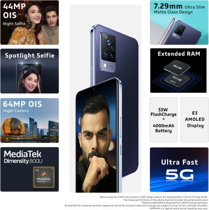 ViVO V21 5G (Dusk Blue, 128 GB)  (8 GB RAM)