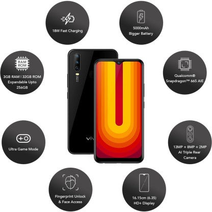 ViVO U10 (Thunder Black, 32 GB)  (3 GB RAM)