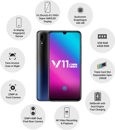 ViVO V11 Pro (Starry Night Black, 64 GB)  (6 GB RAM)