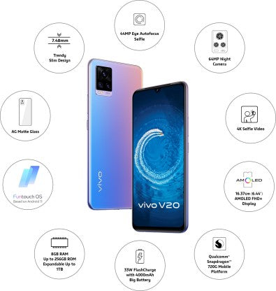 ViVO V20 (Sunset Melody, 128 GB)  (8 GB RAM)