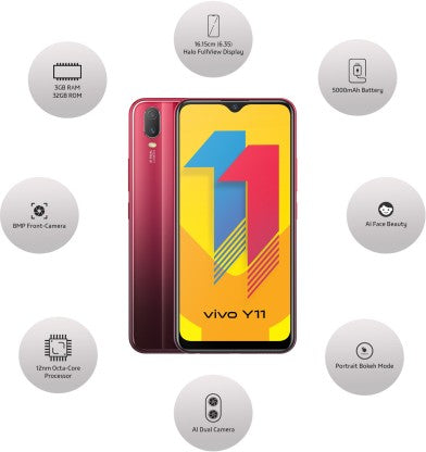 vivo Y11 (Agate Red, 32 GB)  (3 GB RAM)