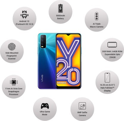 [Like New] VIVO Y20I (NEBULA BLUE, 64 GB)  (3 GB RAM)