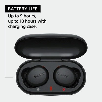 SONY WF-XB700 WITH 18 HOURS BATTERY LIFE BLUETOOTH HEADSET  (BLACK, TRUE WIRELESS)