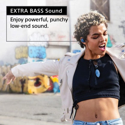 SONY WF-XB700 WITH 18 HOURS BATTERY LIFE BLUETOOTH HEADSET  (BLUE, TRUE WIRELESS)