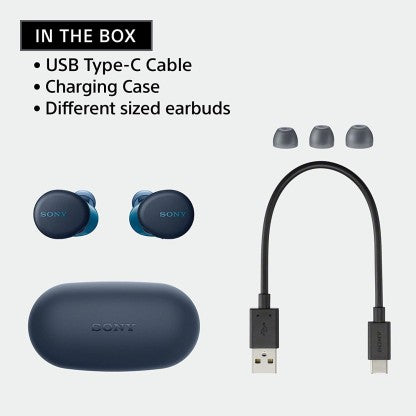 SONY WF-XB700 WITH 18 HOURS BATTERY LIFE BLUETOOTH HEADSET  (BLUE, TRUE WIRELESS)
