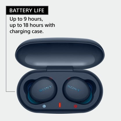 SONY WF-XB700 WITH 18 HOURS BATTERY LIFE BLUETOOTH HEADSET  (BLUE, TRUE WIRELESS)