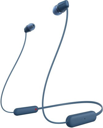 SONY WI-C100 WITH 25 HOURS BATTERY LIFE BLUETOOTH HEADSET  (BLUE, IN THE EAR)