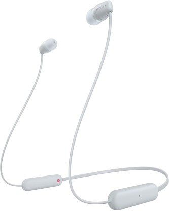 SONY WI-C100 WITH 25 HOURS BATTERY LIFE BLUETOOTH HEADSET  (WHITE, IN THE EAR)