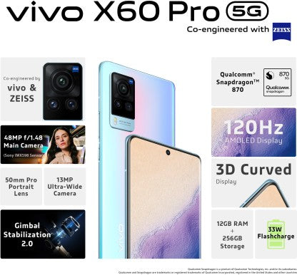 ViVO X60 Pro (Shimmer Blue, 256 GB)  (12 GB RAM)