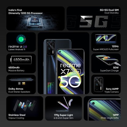 realme X7 Max (Asteroid Black, 256 GB)  (12 GB RAM)
