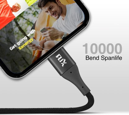 FLIX LIGHTNING CABLE 2 A 1 M (BEETEL) XCD-L103 BLK  (COMPATIBLE WITH IPHONE, IPAD, IPOD, BLACK, ONE CABLE)