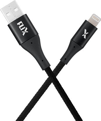 FLIX LIGHTNING CABLE 2 A 1 M (BEETEL) XCD-L103 BLK  (COMPATIBLE WITH IPHONE, IPAD, IPOD, BLACK, ONE CABLE)