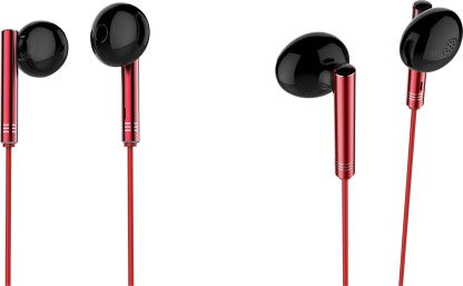 SNOKOR BY INFINIX XE06A WIRED HEADSET  (RED, IN THE EAR)