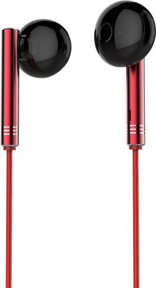 SNOKOR BY INFINIX XE06A WIRED HEADSET  (RED, IN THE EAR)