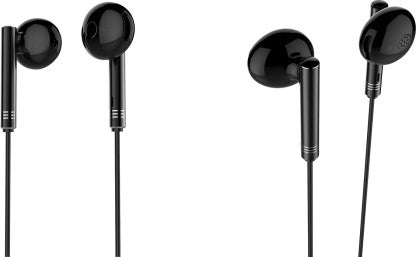 SNOKOR BY INFINIX XE06A WIRED HEADSET  (BLACK, IN THE EAR)