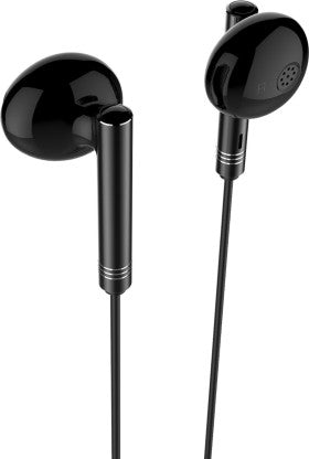 SNOKOR BY INFINIX XE06A WIRED HEADSET  (BLACK, IN THE EAR)