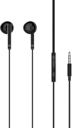 SNOKOR BY INFINIX XE06A WIRED HEADSET  (BLACK, IN THE EAR)