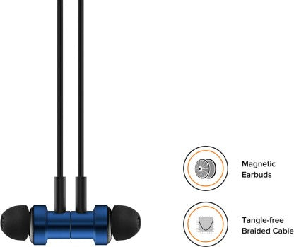 MI DUAL DRIVER EARPHONE, 10+8 MM DRIVER, MAGNETIC EARBUDS, BRAIDED CABLE WIRED HEADSET  (BLUE, IN THE EAR)