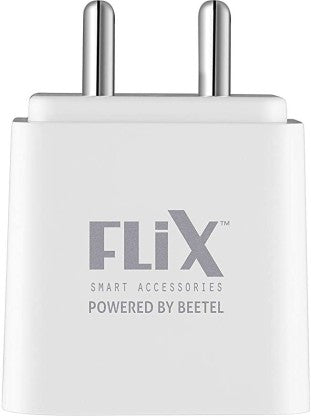 FLIX 2.4 A MULTIPORT MOBILE (BEETEL) XWC-63D WALL CHARGER CHARGER WITH DETACHABLE CABLE  (WHITE)